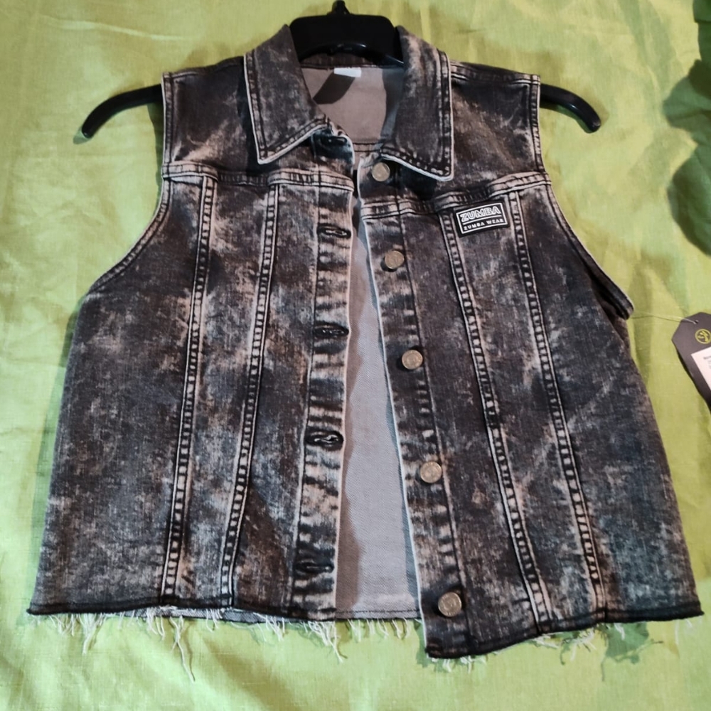 Zumba wear fired up Denim vest zba fired up Denim west medium